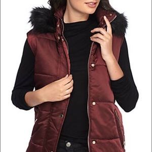 C&C California Burgundy Puffer Vest. Boutique
